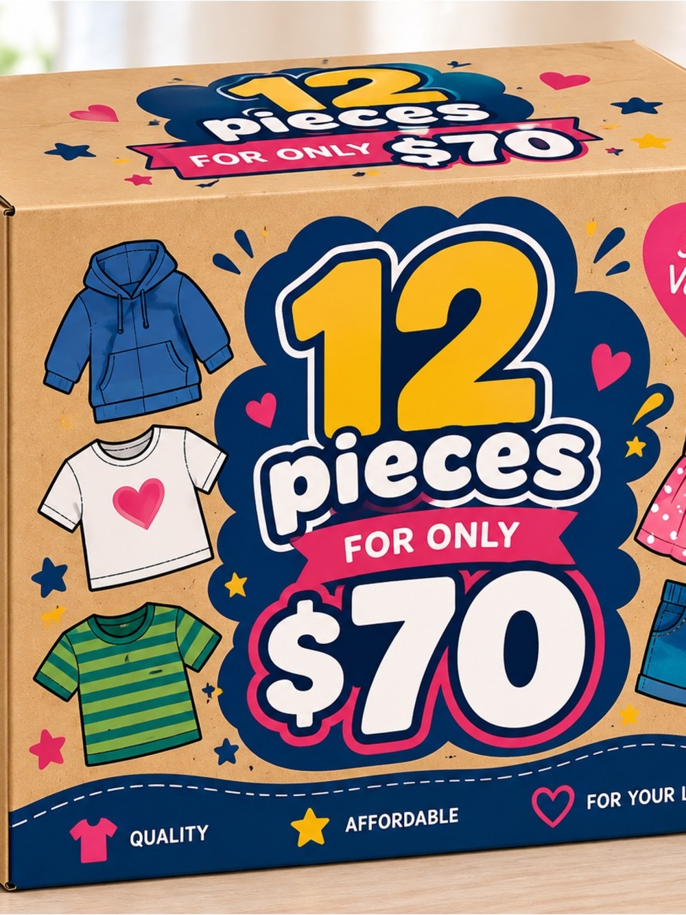 PatPat Kids Matching Set - Blue, Pink, Green